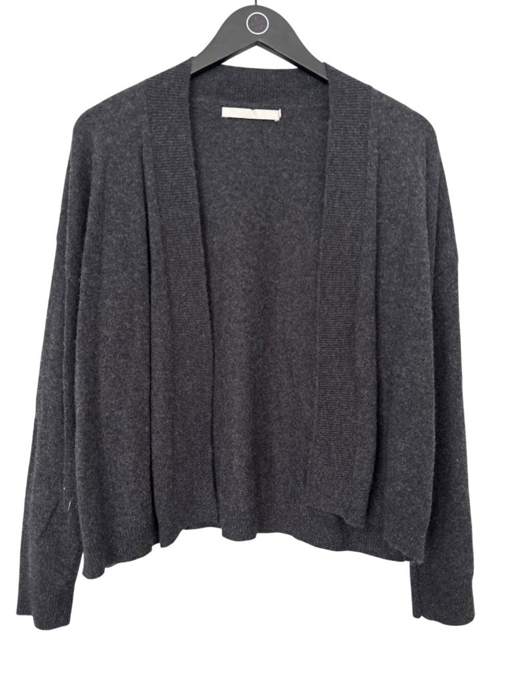 One Grey Day Cashmere Cardigan Sweater Size Small Open Front Long Sleeve Staple